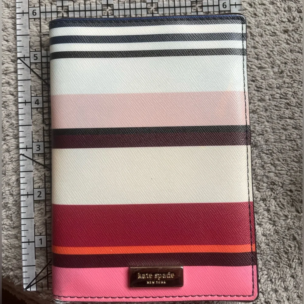 Kate Spade Red and Pink Wallet Bold Stripes - Picture 2 of 3